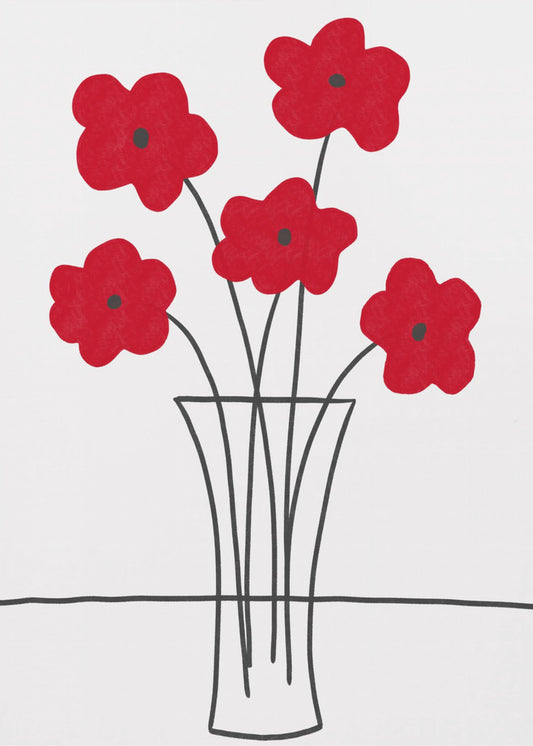Mohnblumen in Vase | Leinwand
