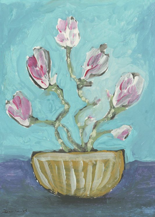 Magnolienvase | Leinwand