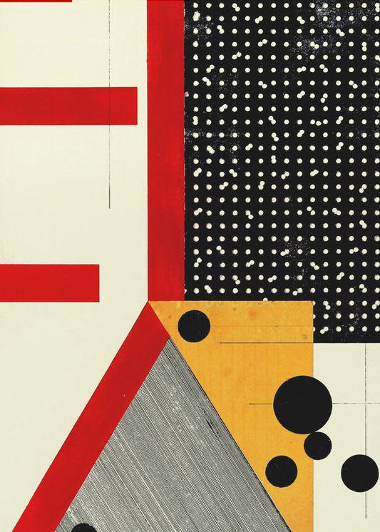 Bold Red Lines and Black Dots | Poster