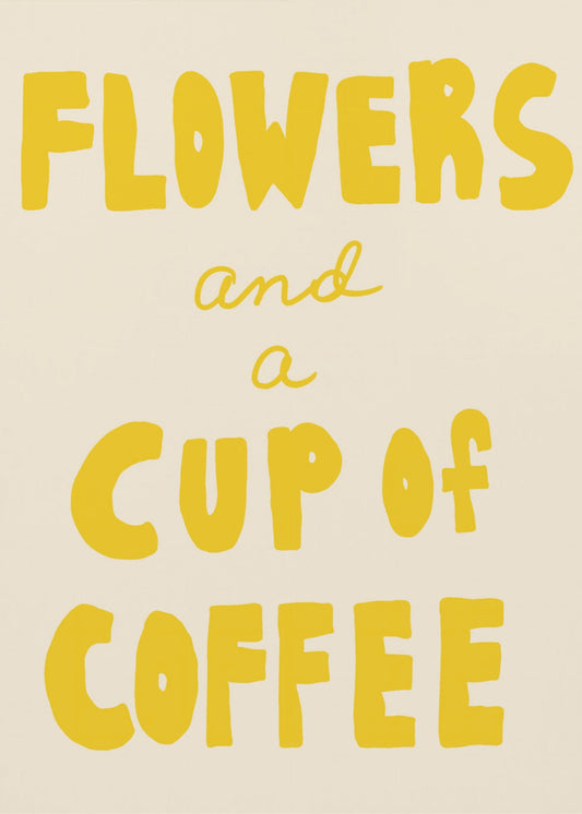 Blumen und eine Tasse Kaffee | Leinwand