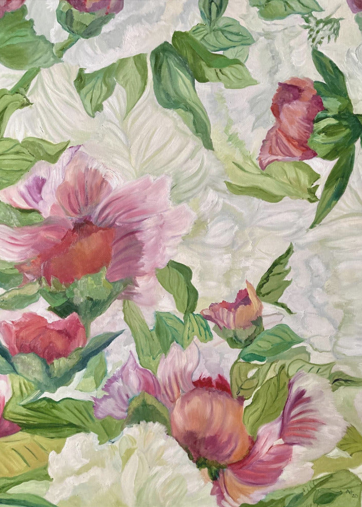 Lebendiges Blumenkunstwerk | Leinwand