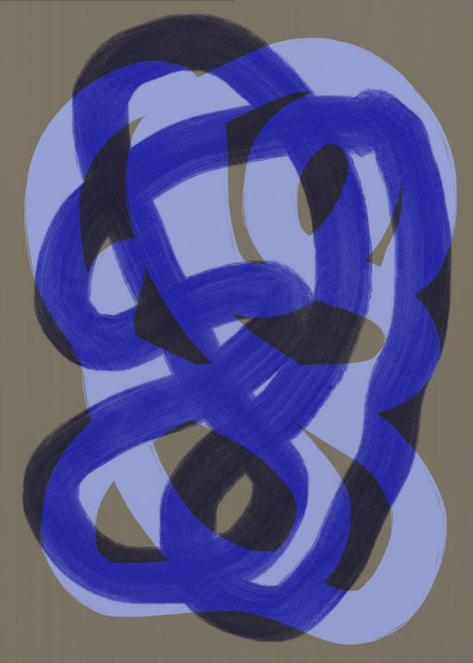 Blaue verschlungene Pfade | Leinwand