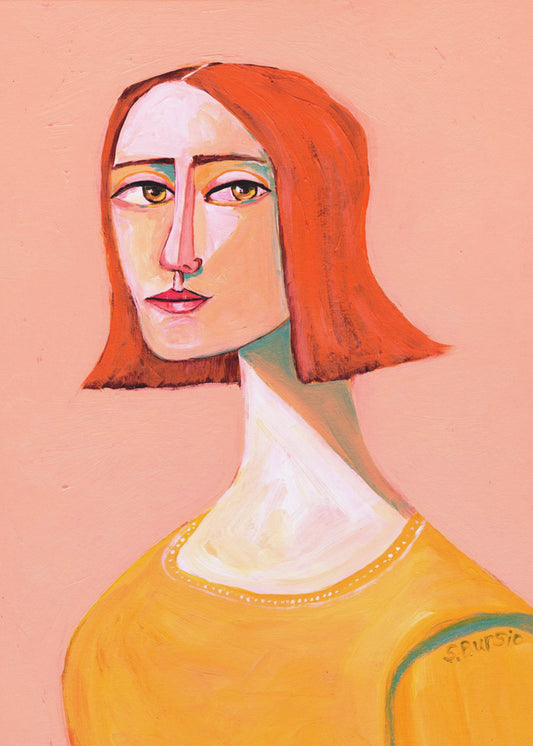 Rothaarige Dame mit dem Look | Leinwand