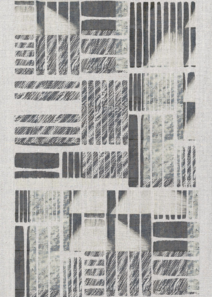 Geometrische Muster mit strukturierten monochromen Linien | Leinwand