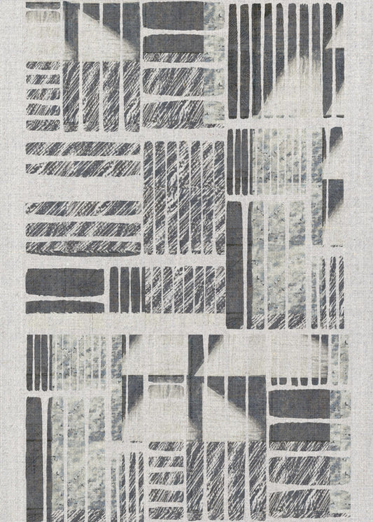 Geometrische Muster mit strukturierten monochromen Linien | Leinwand