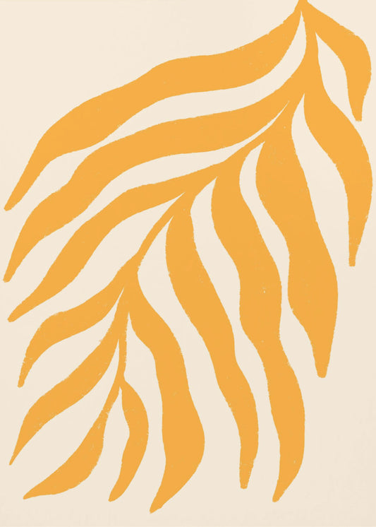 Gelbe Silhouette strukturierter Zweig | Poster