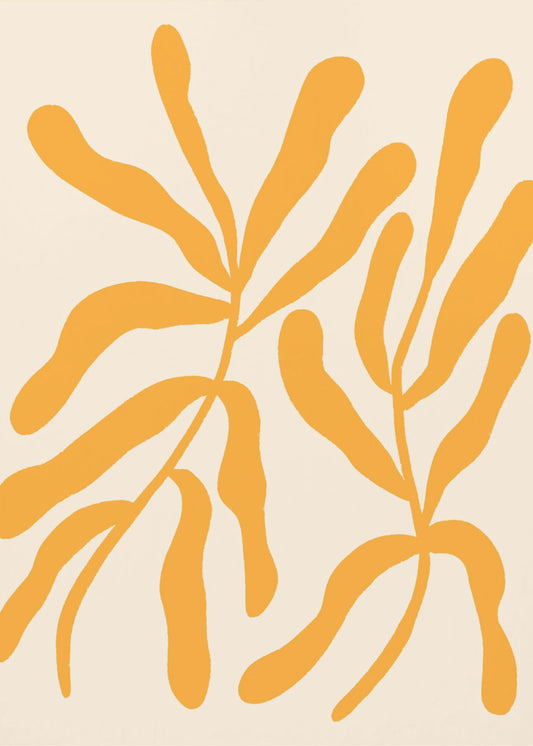 Gelbe Blattsilhouetten | Poster