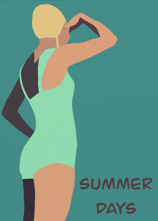 Vintage Schwimmer Poster | Leinwand