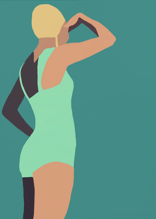 Vintage Schwimmer Poster | Leinwand