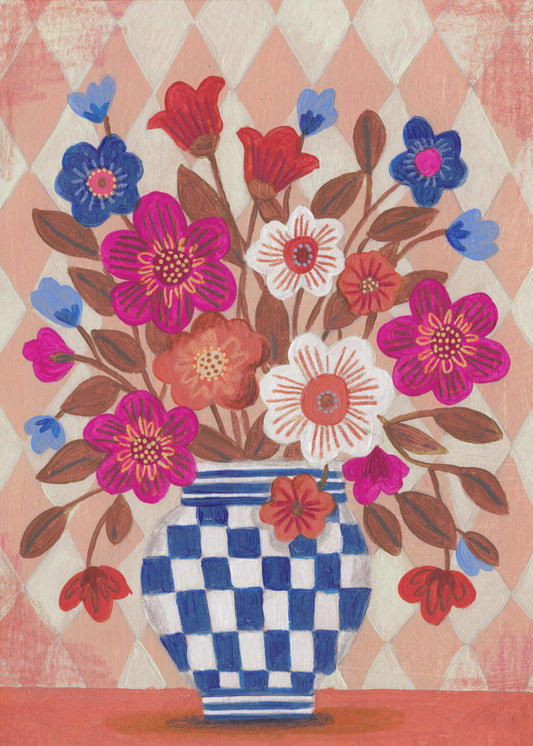 Vase Blumen Helle &amp; Blaue | Leinwand