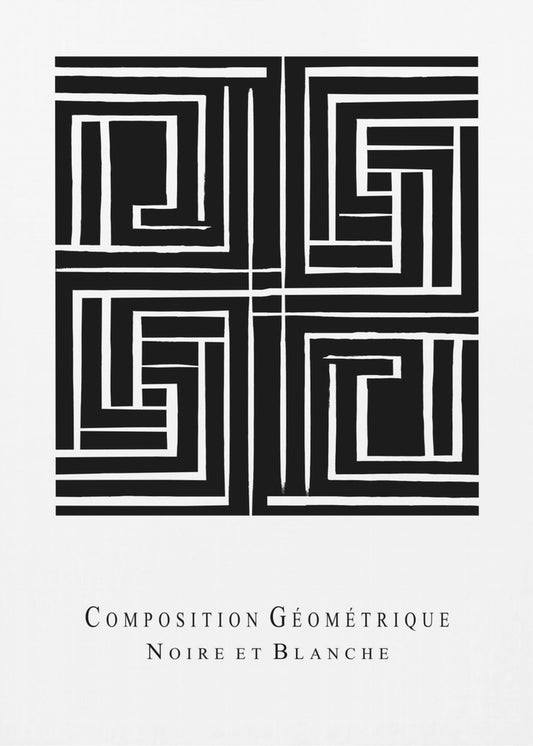 Komposition Géométrique Noire et Blanche | Leinwand
