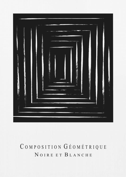 Komposition Géométrique Noire et Blanche | Leinwand