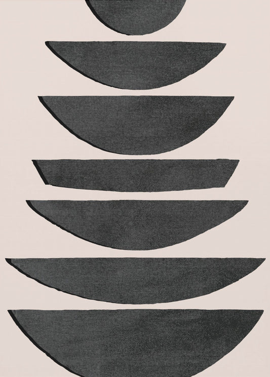 Gestapelte schwarze Halbkreise | Poster