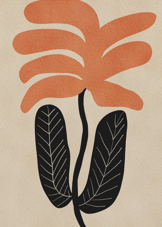 Orangefarbene Blumenblume | Leinwand