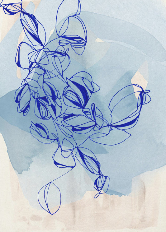 Blaue Weinrebe Eleganz | Leinwand