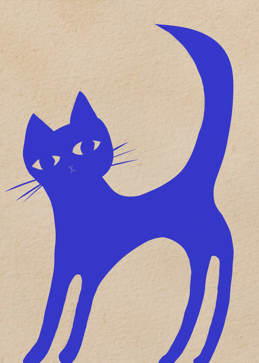 Leuchtende BLAUE Katze | Leinwand