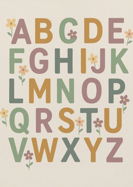 Florales Alphabet Freude | Leinwand