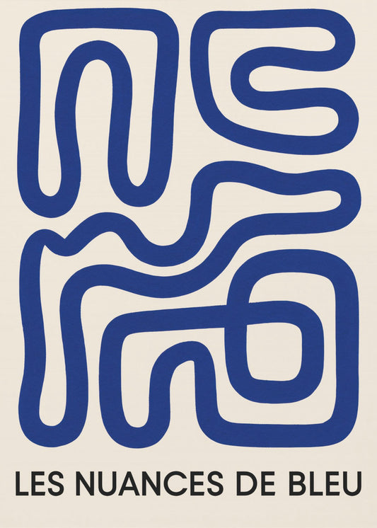 Blauer Labyrinthfluss | Leinwand