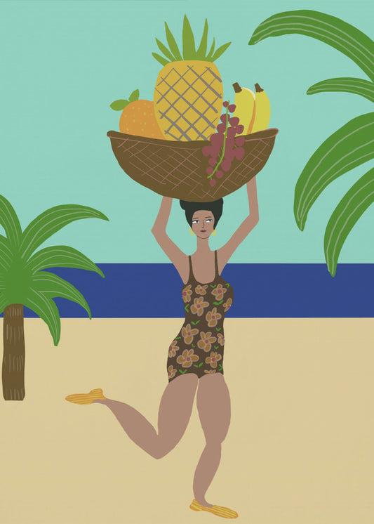 Tropische Früchte am Strand | Leinwand