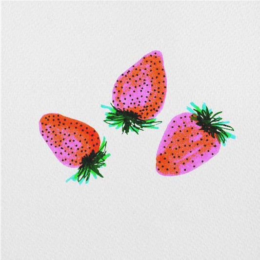 Roter Lavendel Süße Erdbeeren Obst | Leinwand
