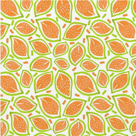 Melone Verstreute Blätter Polka Dot | Leinwand