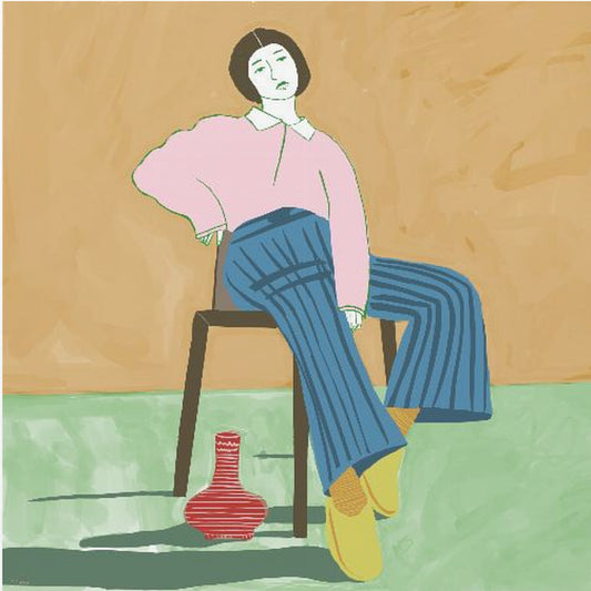 Sitzende Dame mit ihrer Vase | Leinwand