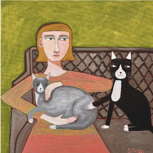 Die eifersüchtige Katze | Leinwand