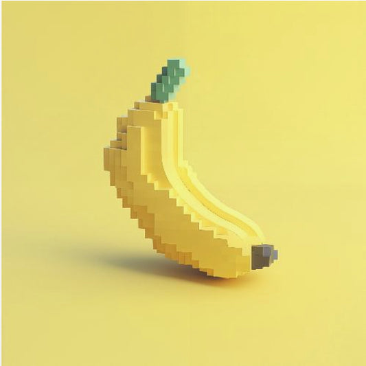 Pixelfrucht Stilisierte Banane | Leinwand
