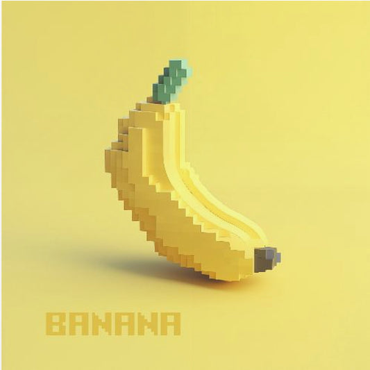 Pixelige stilisierte Banane | Leinwand