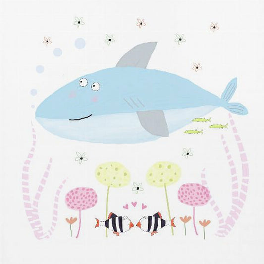 Babyhai mit Blumen | Leinwand