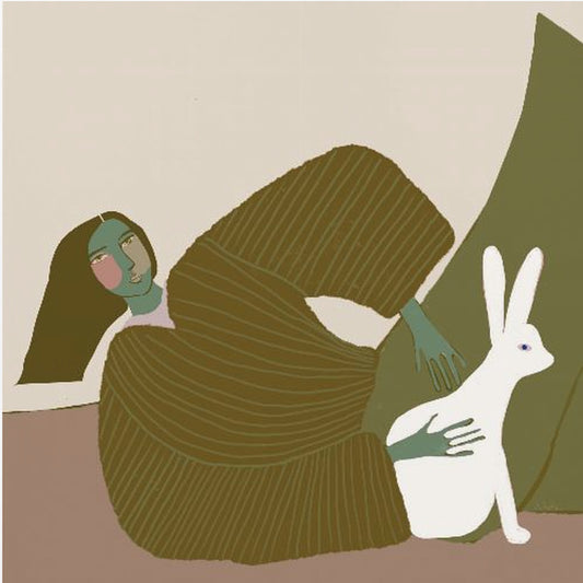 Dame mit Kaninchen | Leinwand