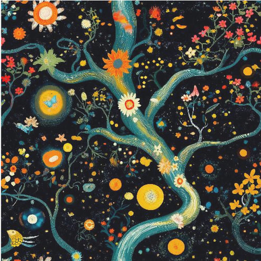 Kosmische Gartenblüten | Leinwand